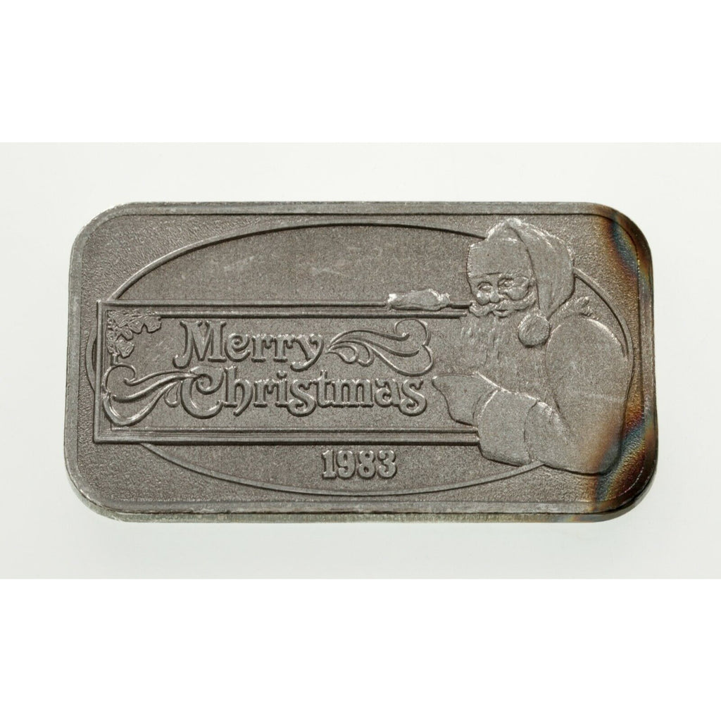 1981-84 Merry Christmas 1 oz Silver Art Bars Collection of 3 Bars