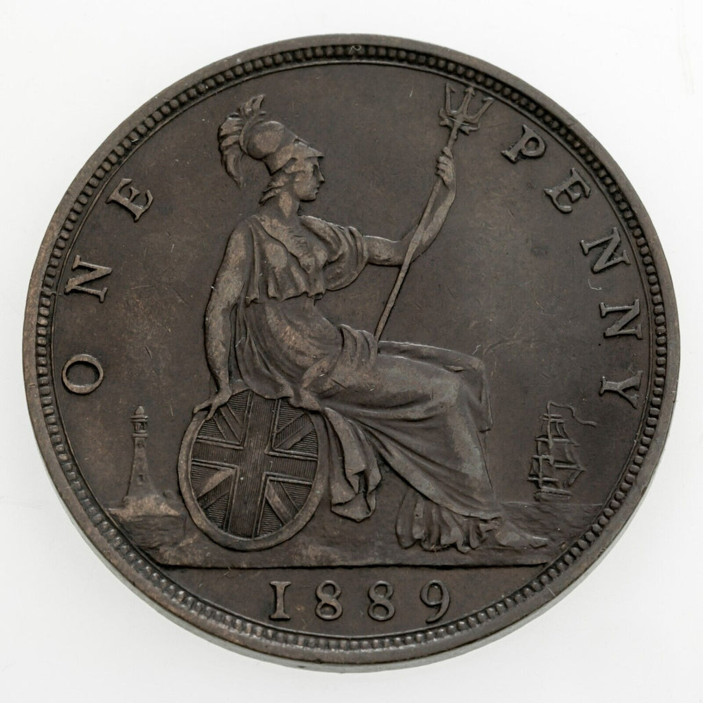 1889 Great Britain Penny in XF Condition Bronze KM #755