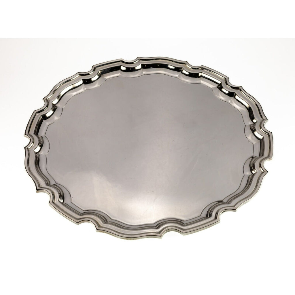Tiffany & Co. Makers Sterling Silver Chippendale Platter 10" #24068 Pie Crust