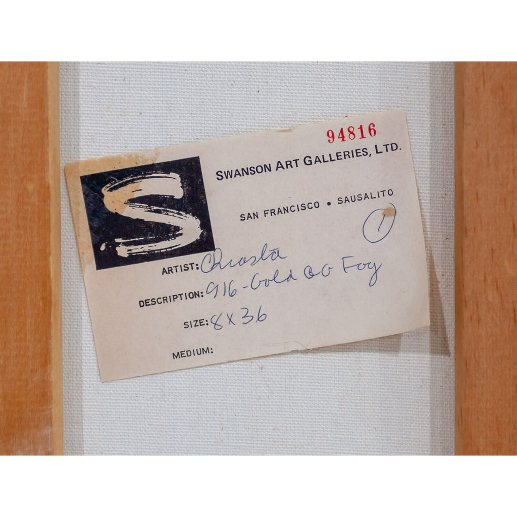 Framed Oil on Canvas of Sailboat in San Francisco Bay by Anna Chrasta