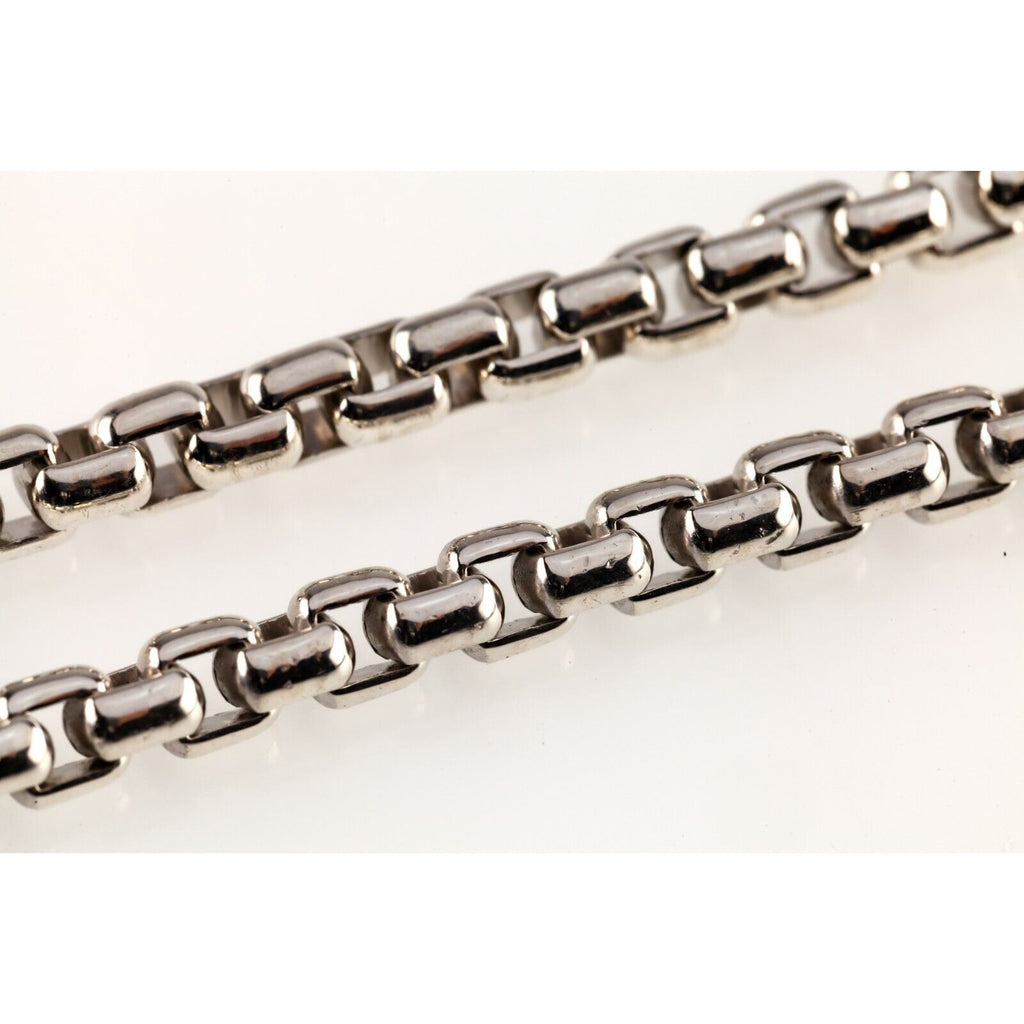 Effy Sterling Silver Venetian Link Bracelet w/ Panther Tag Charm 8.5"