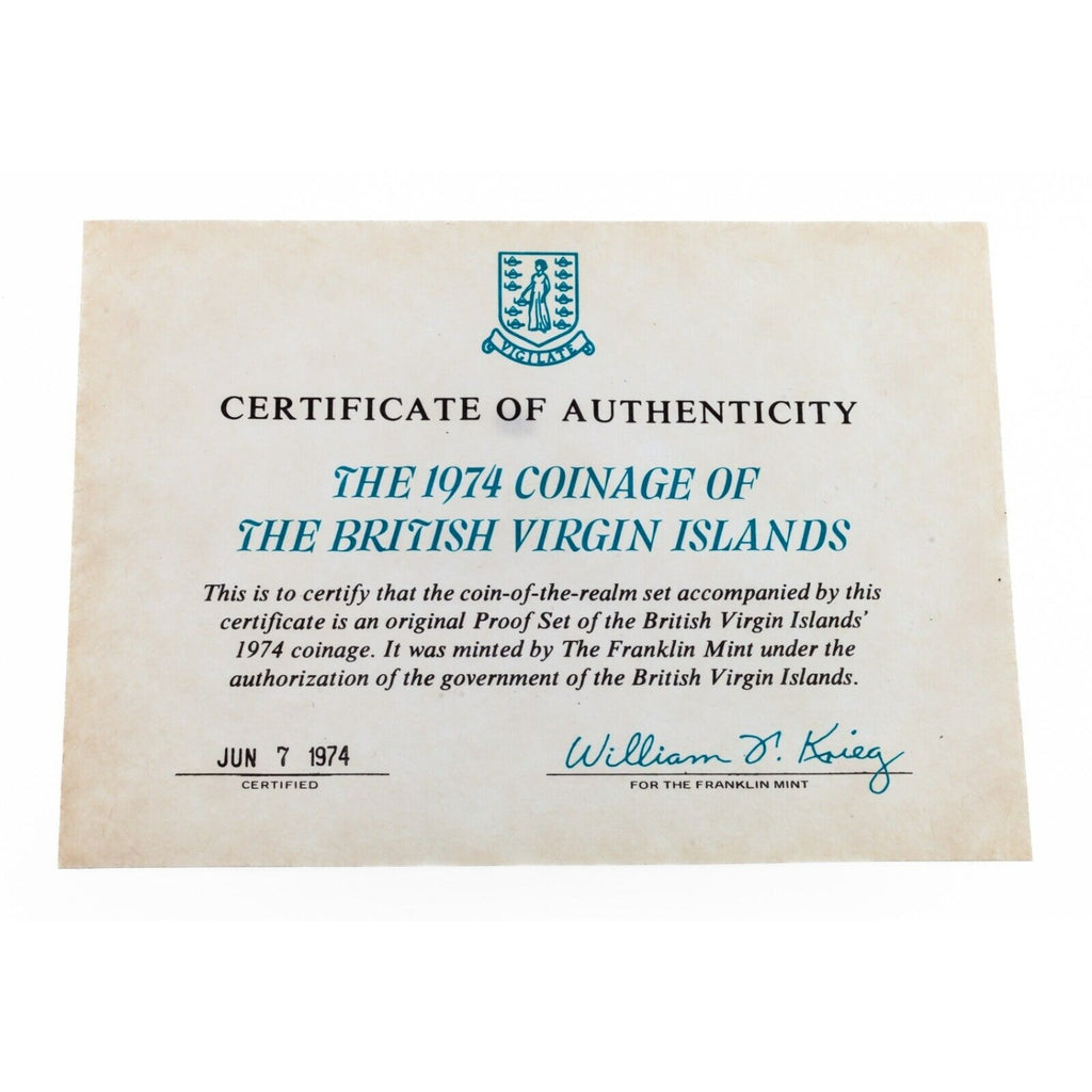 1974 British Virgin Islands Proof Set 6 Pieces