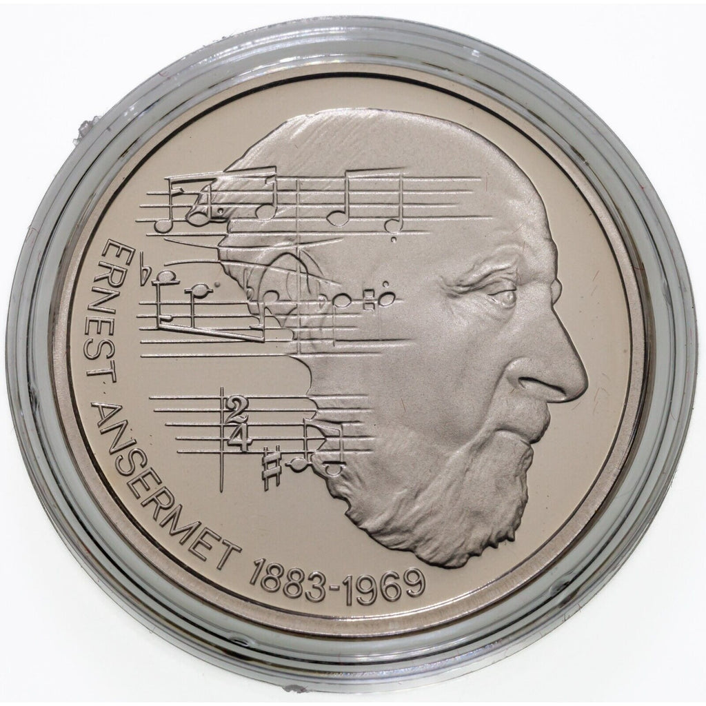 1983 Switzerland Commemorative 5 Franc Ernest Ansermet Coin w/ Case