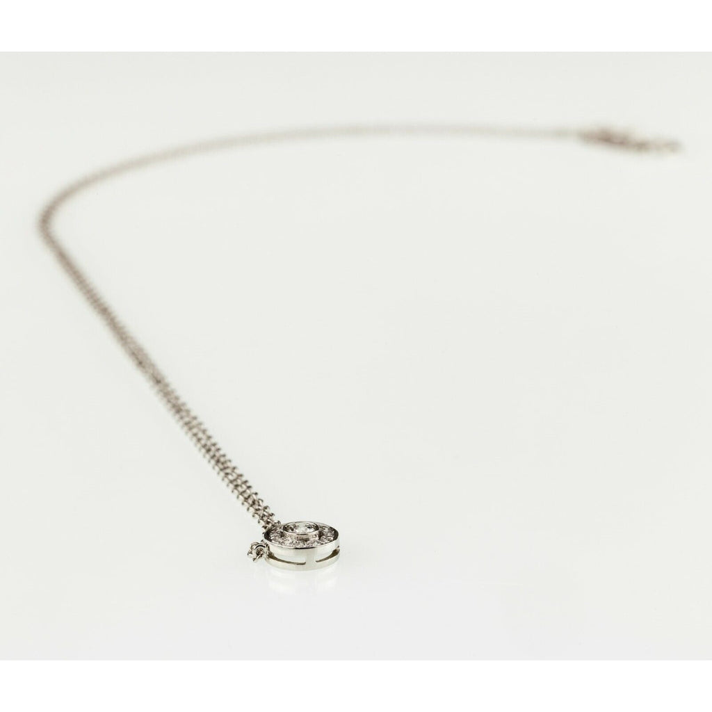 Tiffany & Co Platinum Mini Circlet Diamond Pendant w/ Box and Case TCW = 0.12 ct