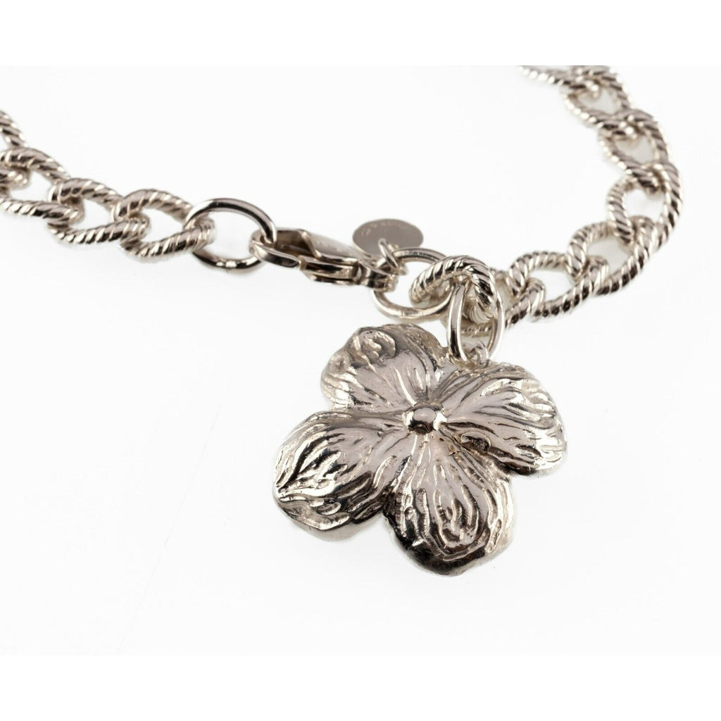 Tiffany & Co. Sterling Silver Vintage Dogwood Charm Bracelet 7.25"