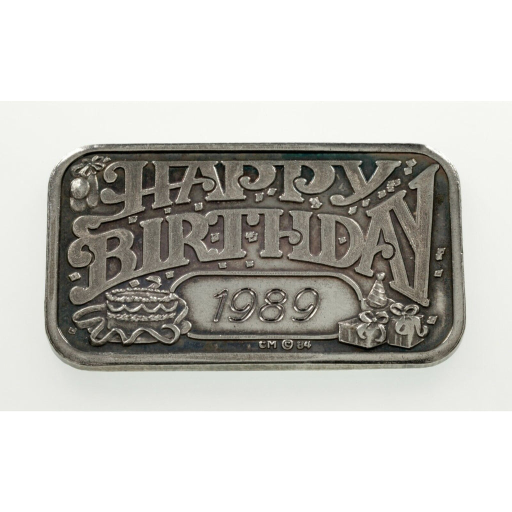 1984-96 Happy Birthday 1 oz Silver Art Bars Collection of 4 Bars