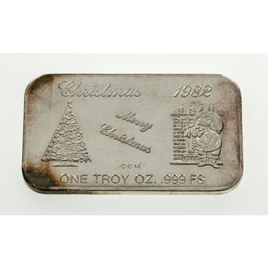 1975-87 Merry Christmas 1 oz Silver Art Bars Collection of 3 Bars