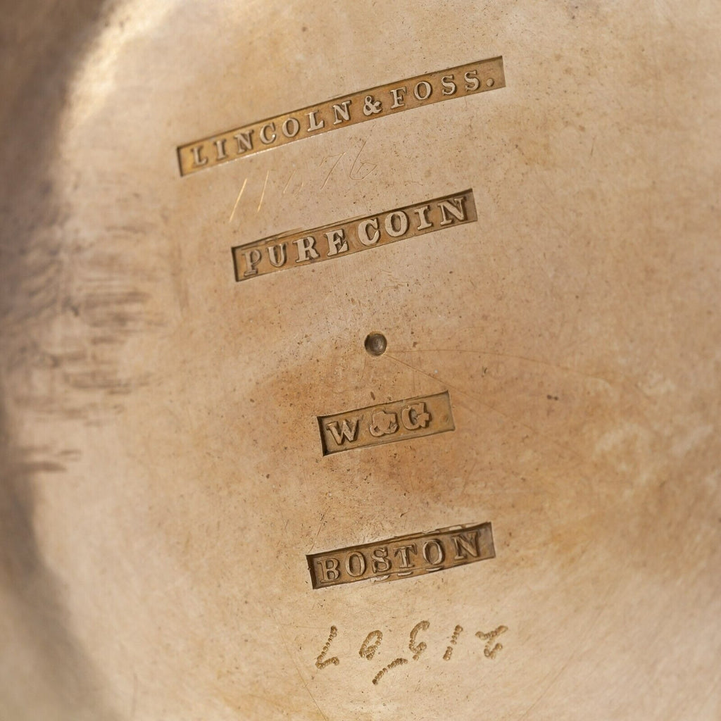 Gorgeous, Unique Coin Silver Repousse Water Pitcher by Lincoln & Foss ~1850s