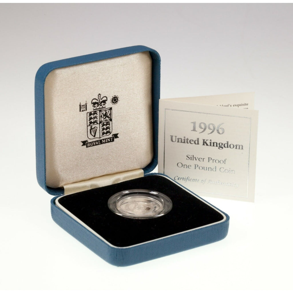 1995-1996 Great Britain 1£, 2£ & Crown Coins in Silver Proof Coin Lot of 3