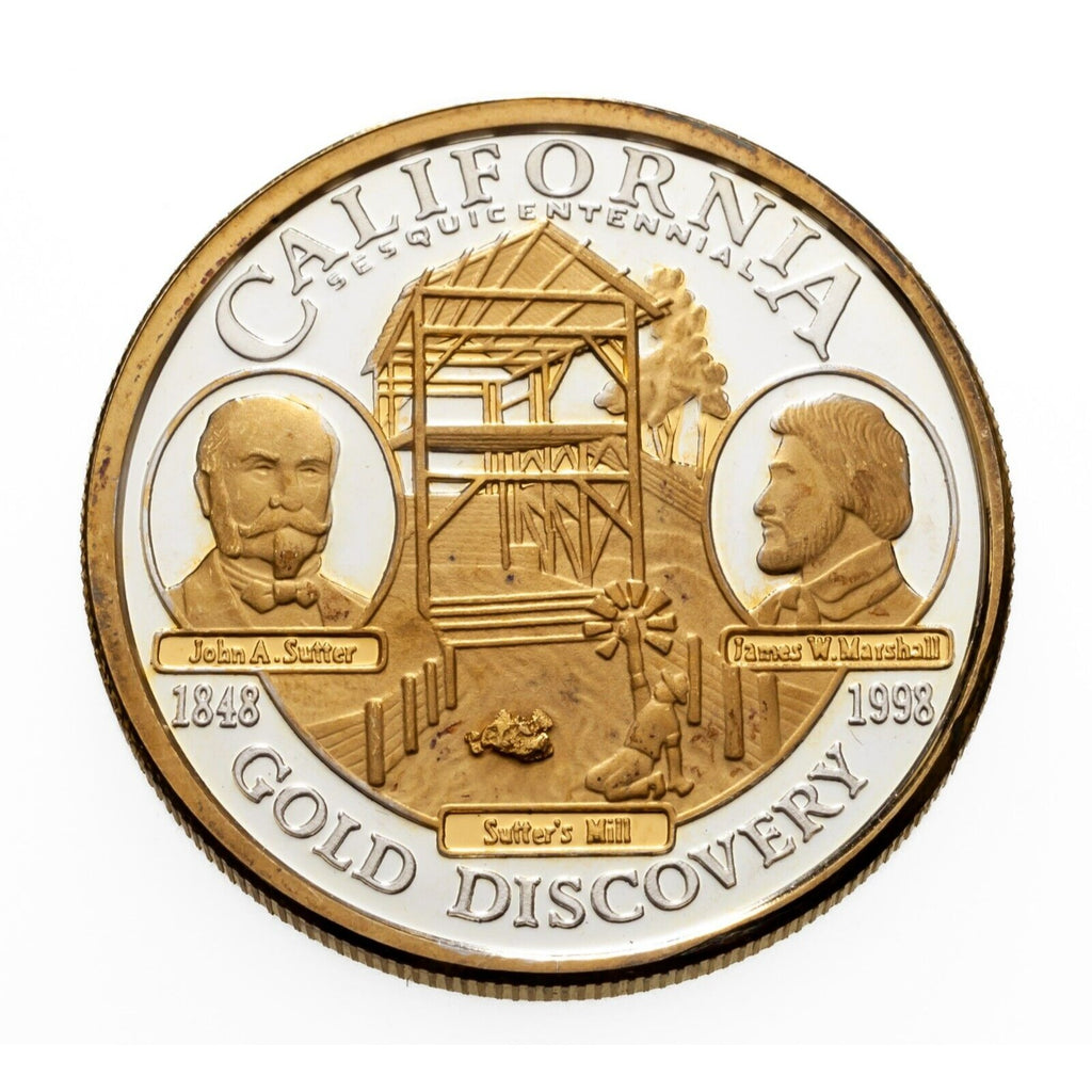 1848-1998 Gold Discovery Sesquicentennial 1 oz Silver Round Two Tone