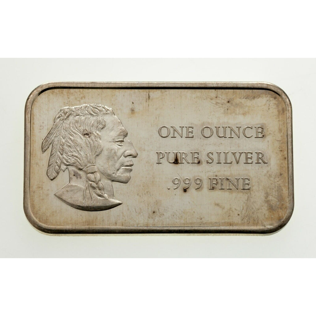1972 Madison Mint 1 oz Silver Art Bar Lot of 2 (Majestic Eagle, Indian)