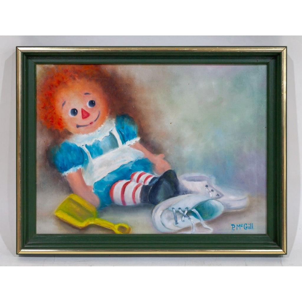 "Raggedy Anne" by Pat McGill Oil Painting on Canvas 11" x 15" Framed