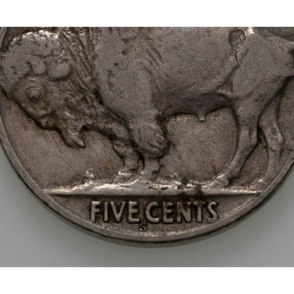 1925-S 5C Buffalo Nickel in Very Fine VF Condition, Natural Color