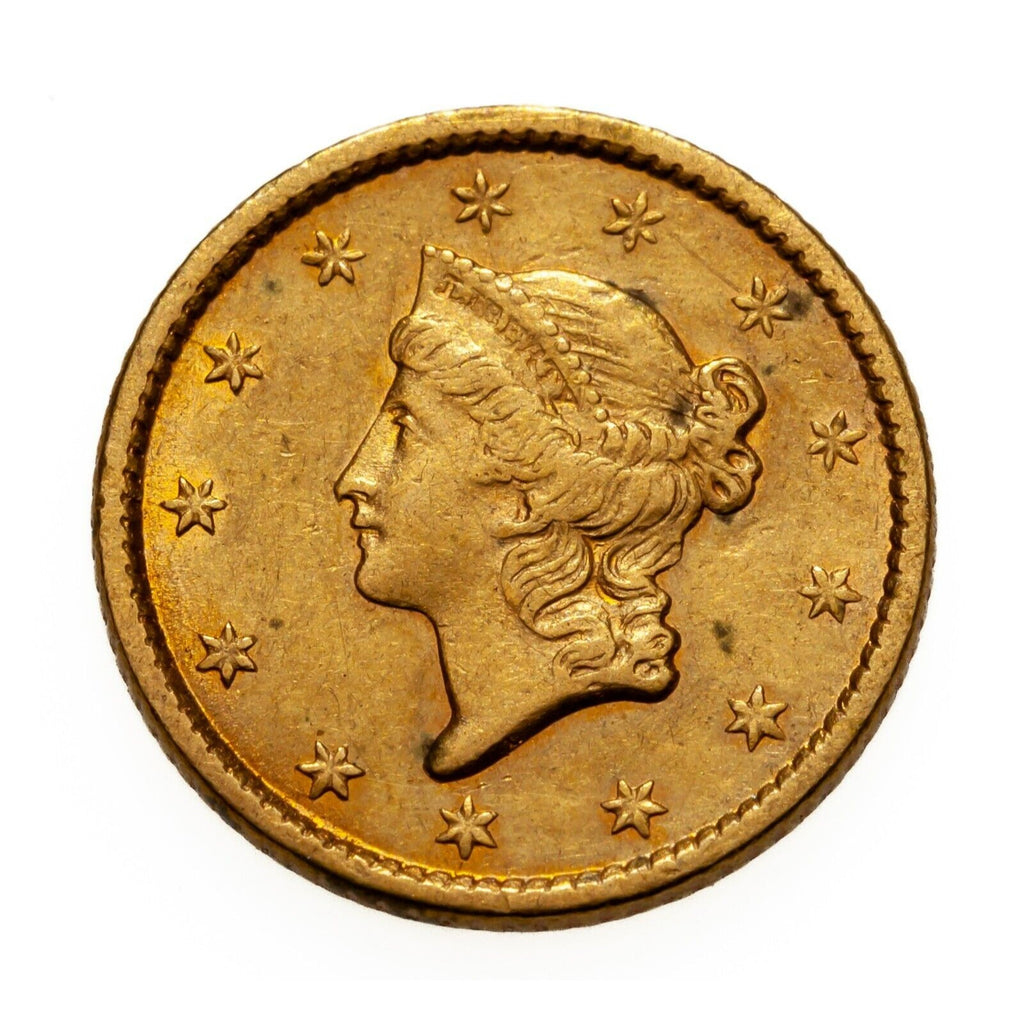 1853 G$1 Gold Liberty One Dollar in About Uncirculated AU Condition