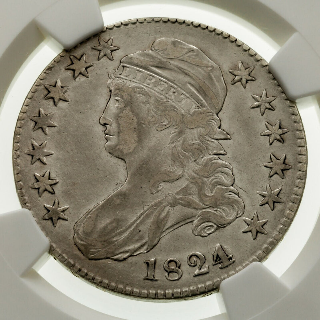 1824 50C Capped Bust Half Dollar Graded by NGC as XF Details Improperly Cleaned