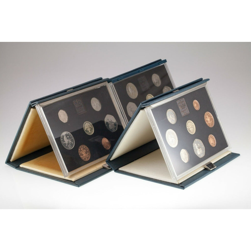 1984, 1987 & 1992 Great Britain Proof Set Collection w/ Original COA