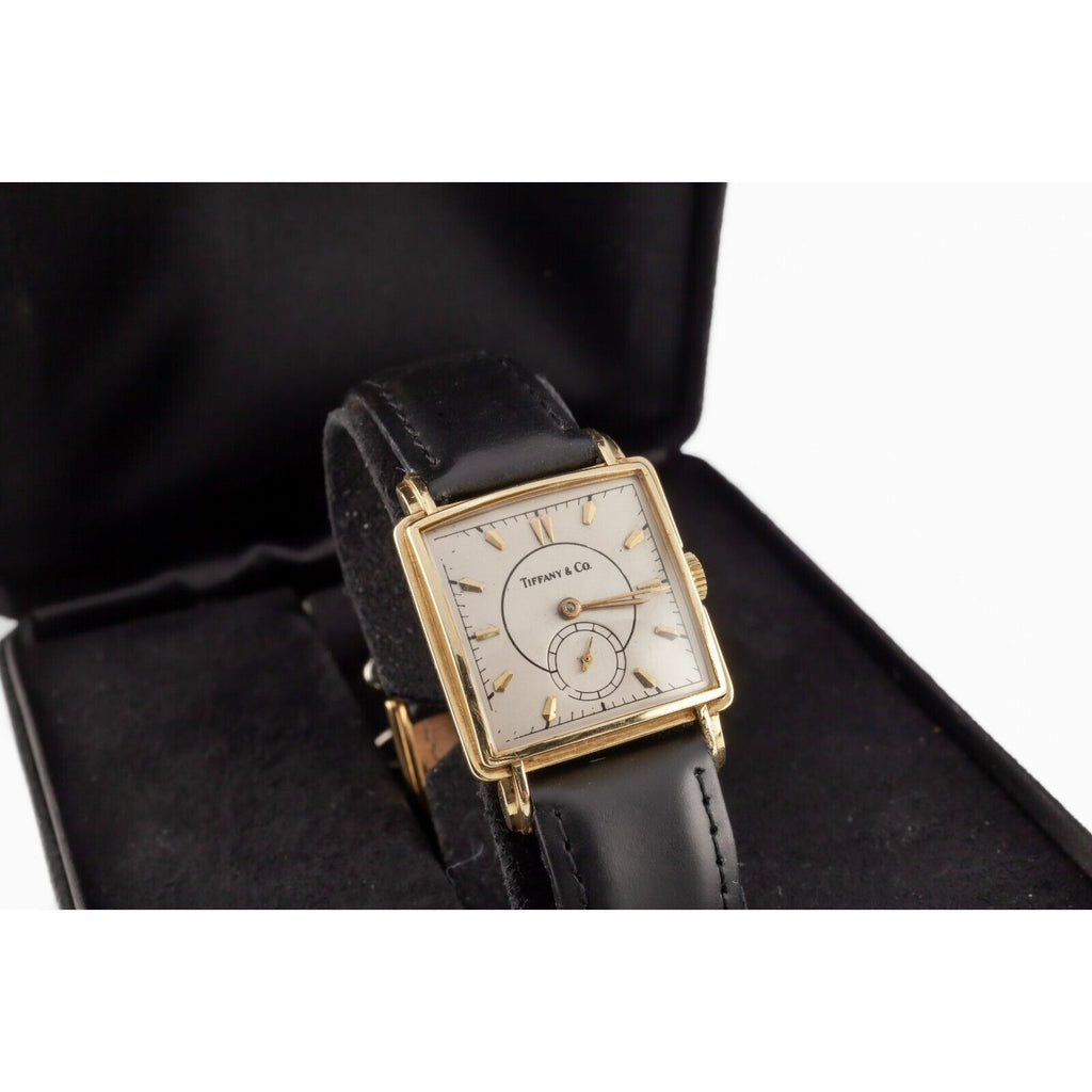 Tiffany & Co. 14k Yellow Gold Men's Hand-Winding Dress Watch w/ Original Box