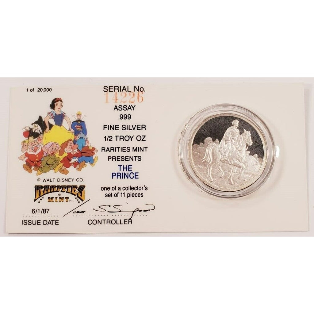 Rarities 1/2 Oz. Silver Snow White Coin "The Prince" in Original Packaging