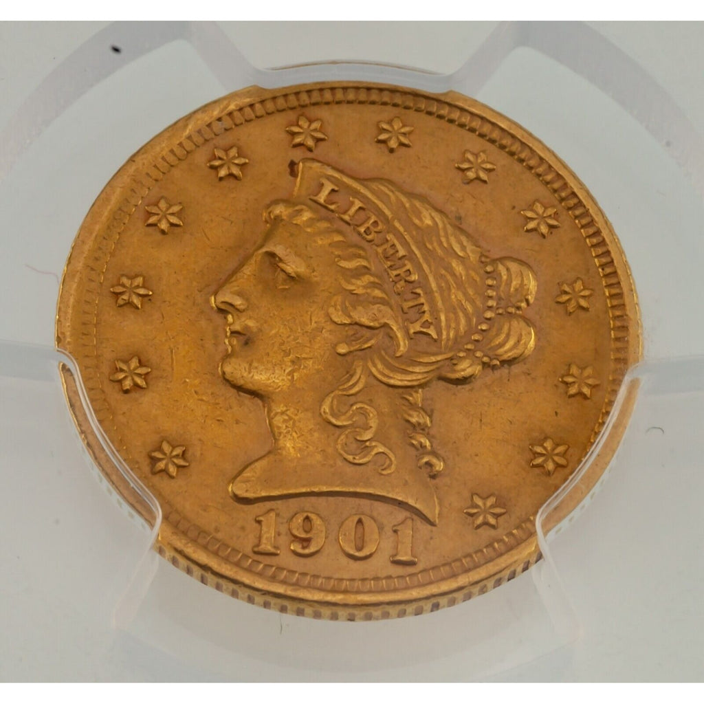 1901 Gold Liberty $2.50 Quarter Eagle Graded by PCGS as AU Details