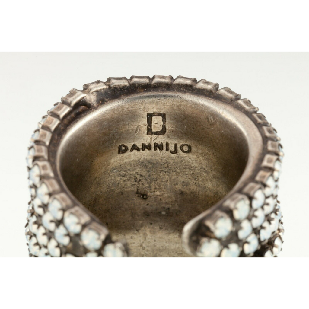 Dannijo Brass Plaque Pave Ring with Swarovski Crystals Size 7 w/ Box