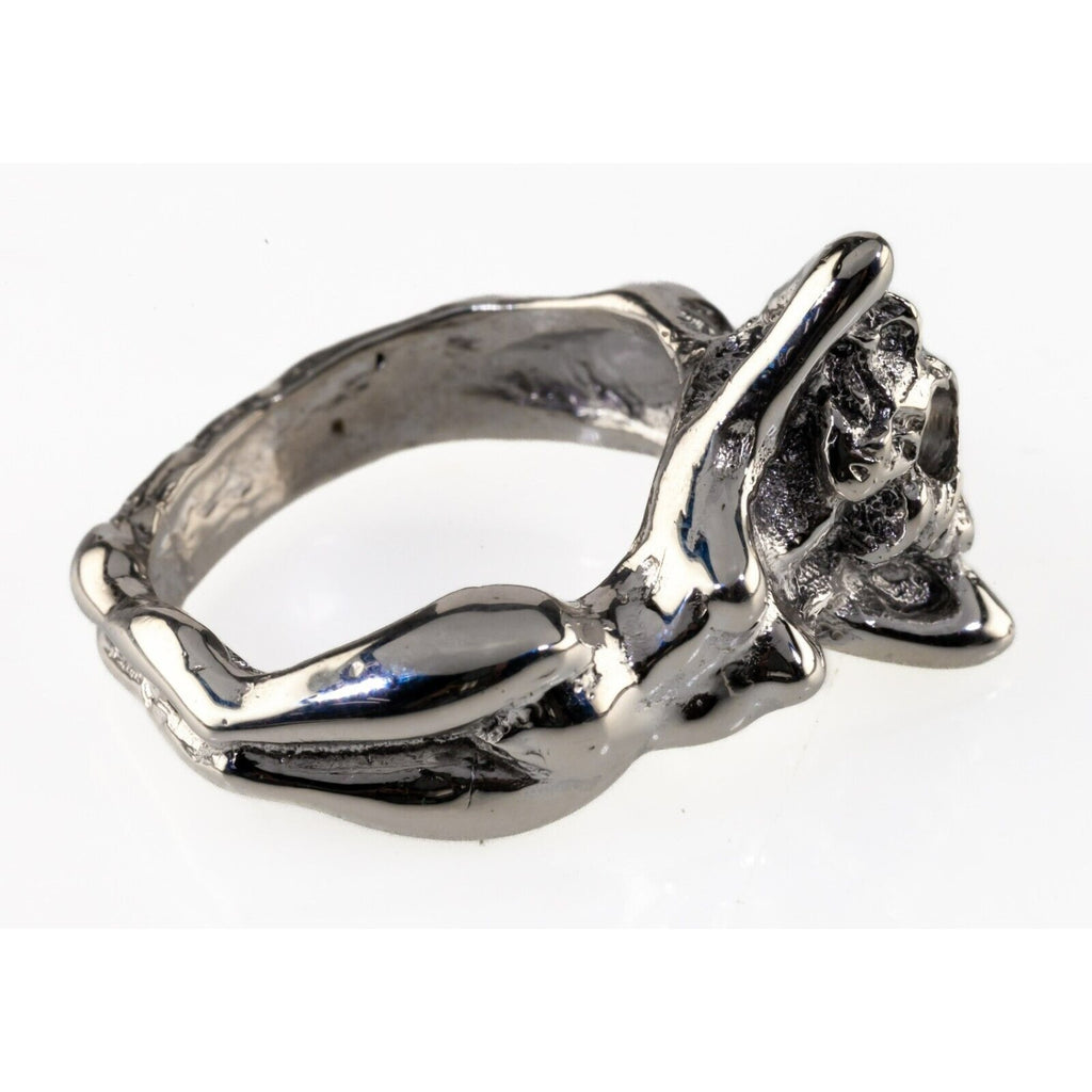 Sterling Silver Erotic Nude Woman Sculpted Band Ring Size 8.5