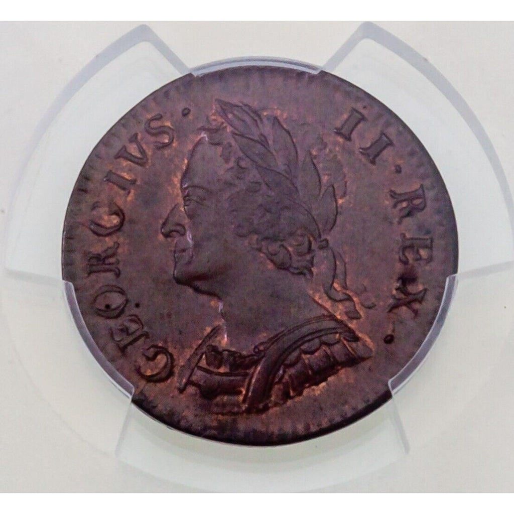 1754 Great Britain 1/4D Farthing S-3722 Graded by PCGS as MS-64 Brown