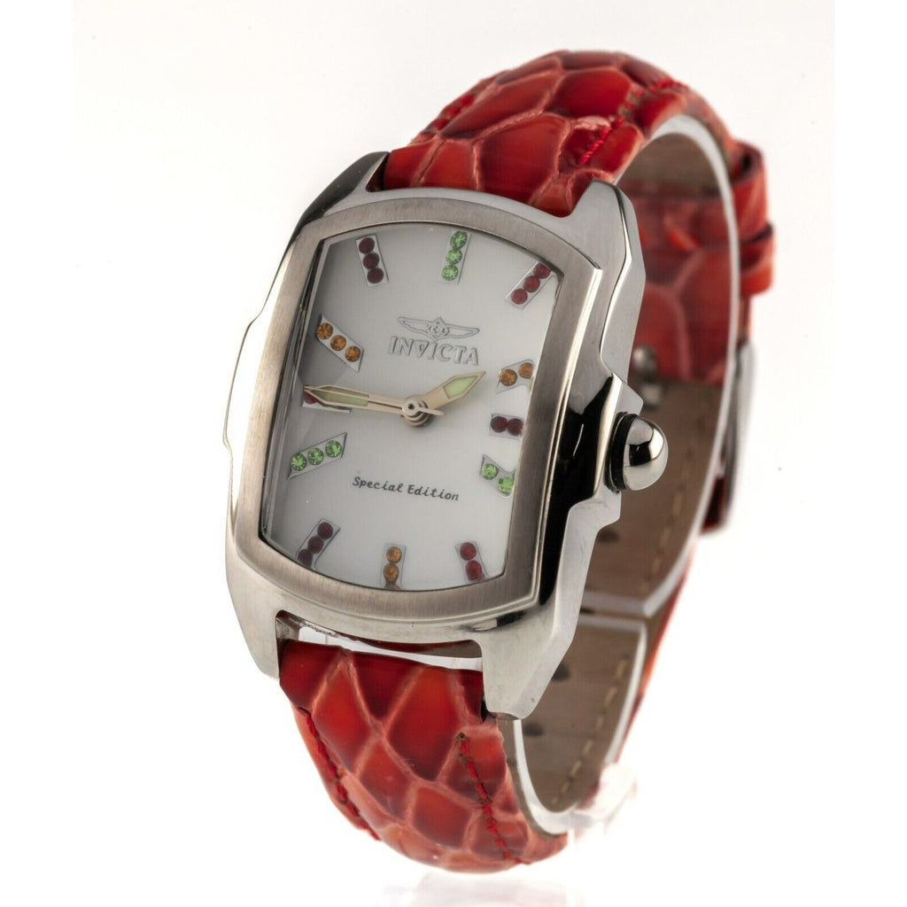 Invicta Women's Stainless Steel Lupah Tritnite Quartz Watch Leather Band 19943