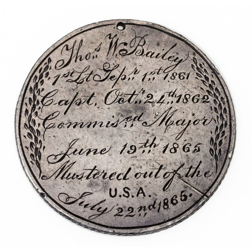 Civil War Bespoke Silver 8R ID Disk for Thomas W. Bailey 1st MO Engineer