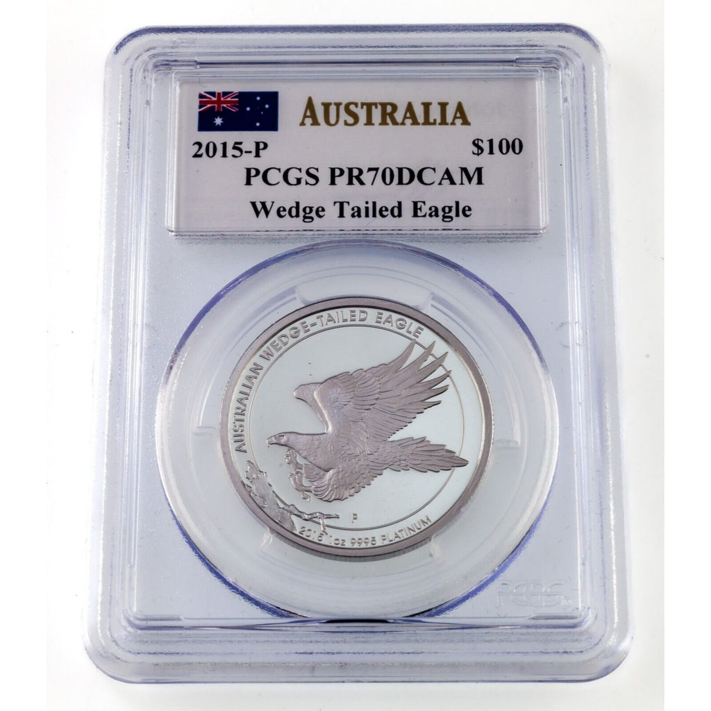 2015-P Australia $100 Platinum Wedge Tailed Eagle Graded by PCGS as PR70DCAM