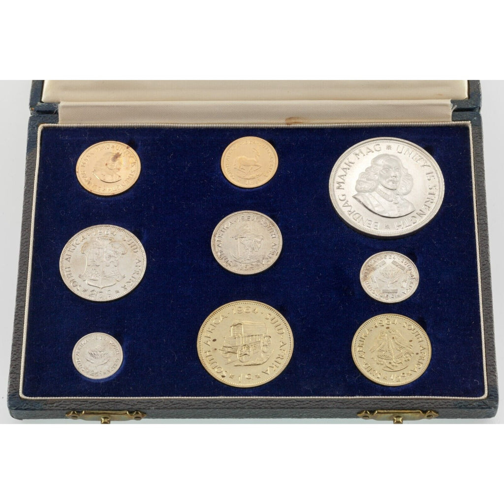 1964 South Africa 9 Coin Proof Set with Original Blue Case PS 59
