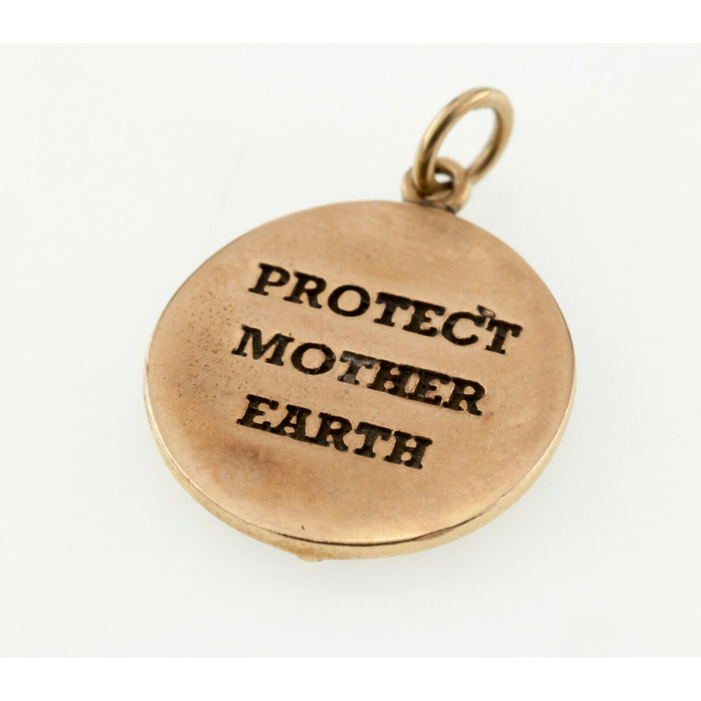 Helen Ficalora 14k Yellow Gold "Protect Mother Earth" Heavy Charm Retired!