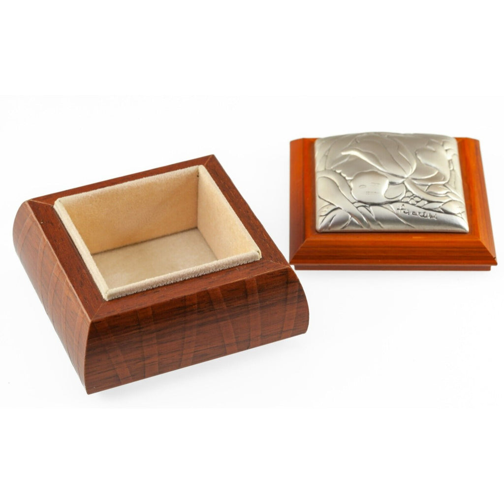 Leader Argenti Wood and Sterling Silver Inlay Trinket Box Luigi Pesaresi