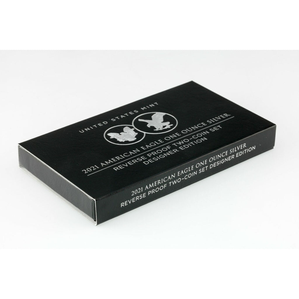 2021-W American Silver Eagle Reverse Proof Two-Coin Set w/ Box and CoA T1 and T2