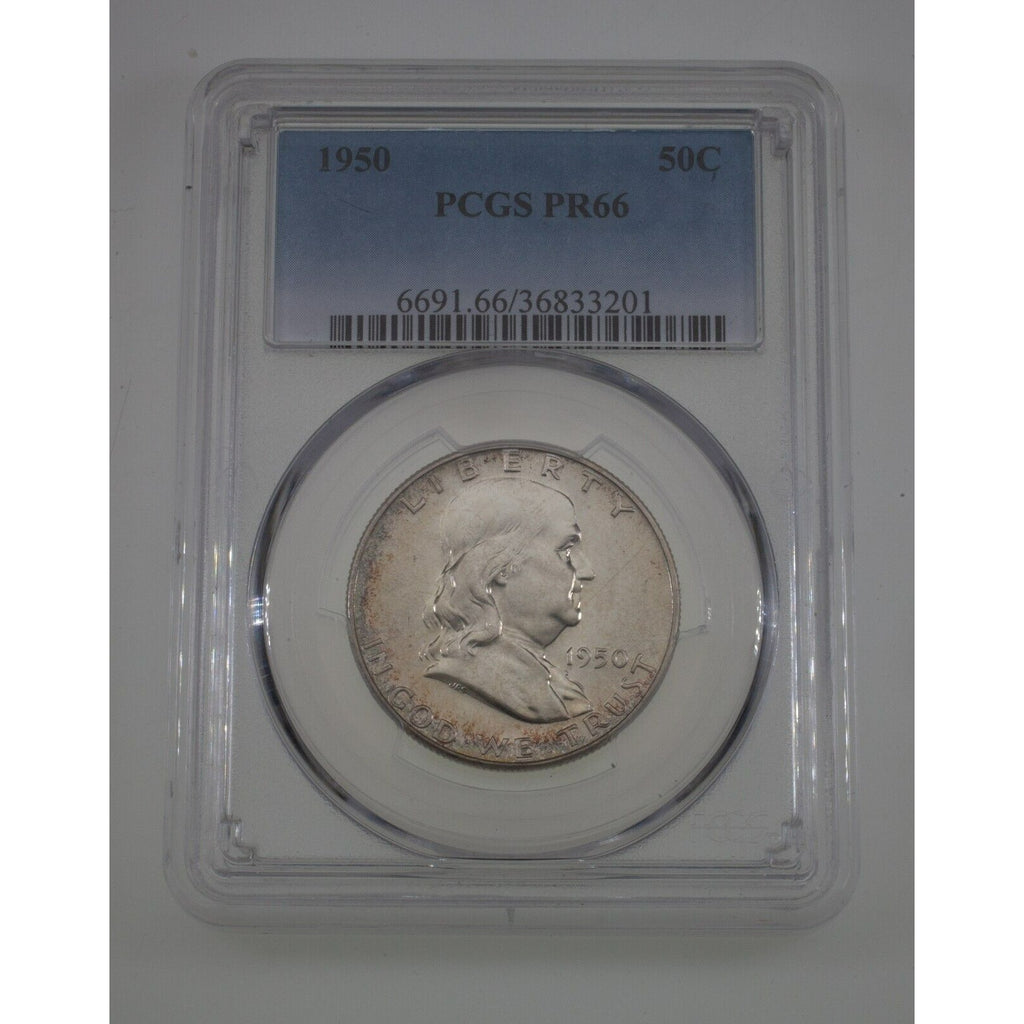 1950 50C Franklin Half Dollar Proof Graded by PCGS as PR66! Gorgeous Strike!