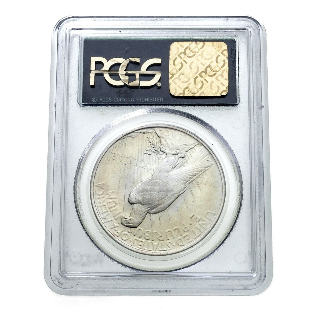 1923 $1 Silver Peace Dollar Graded by PCGS as MS-65 Green Label