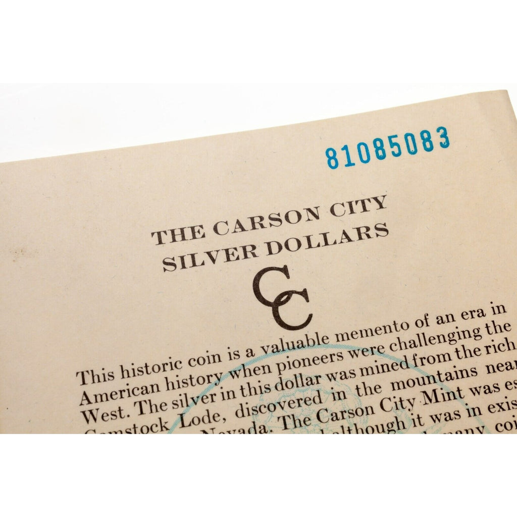 1881-CC $1 GSA Uncirculated Morgan Dollar with Box and CoA