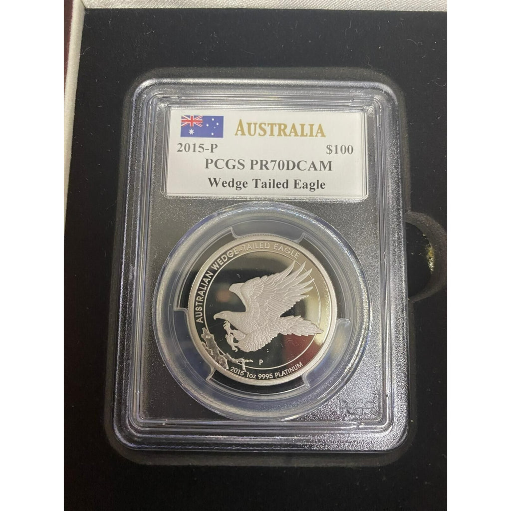 2015-P Australia $100 Platinum Wedge Tailed Eagle Graded by PCGS as PR70DCAM