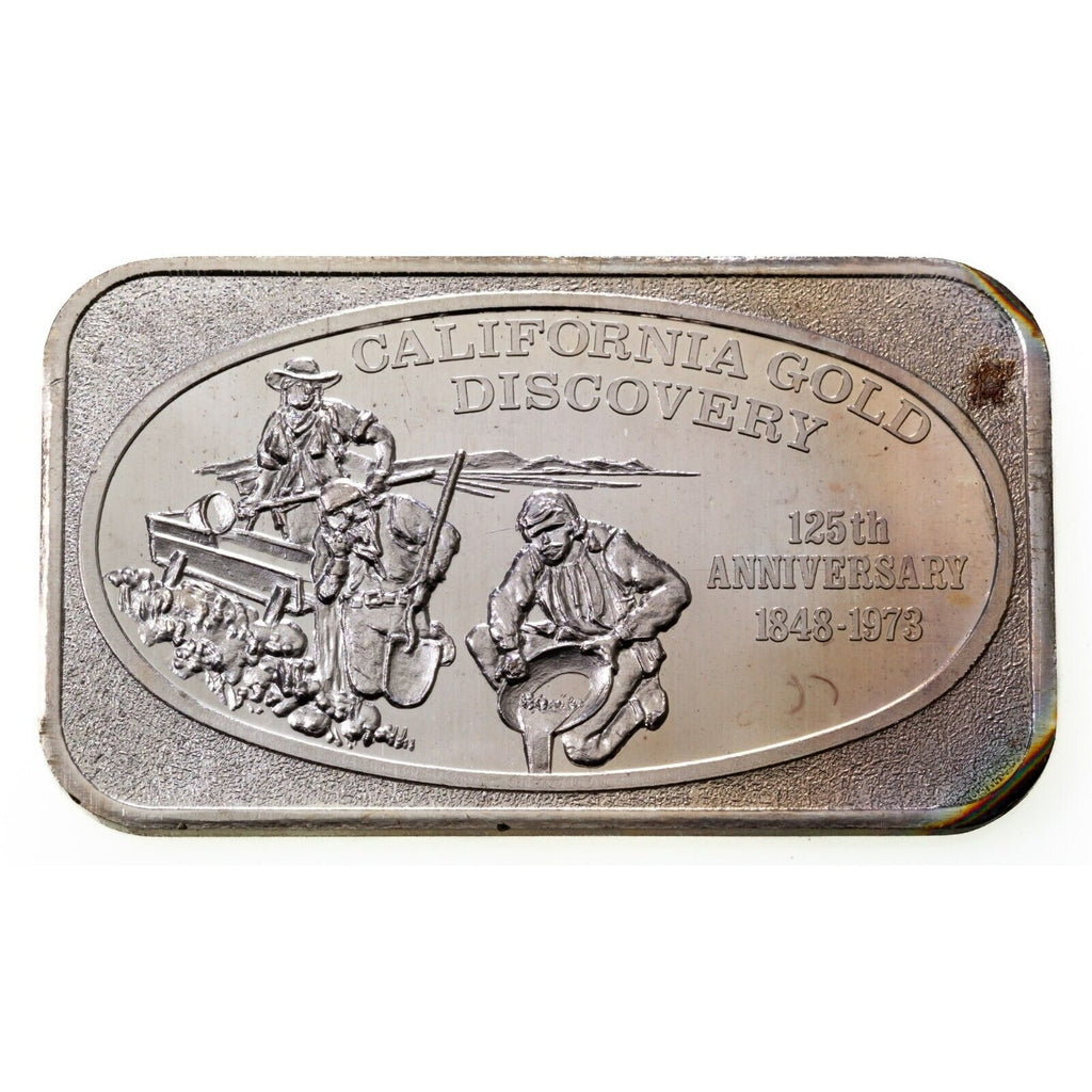 1973 California Gold Discovery 125th Anniversary Silver Art Bar