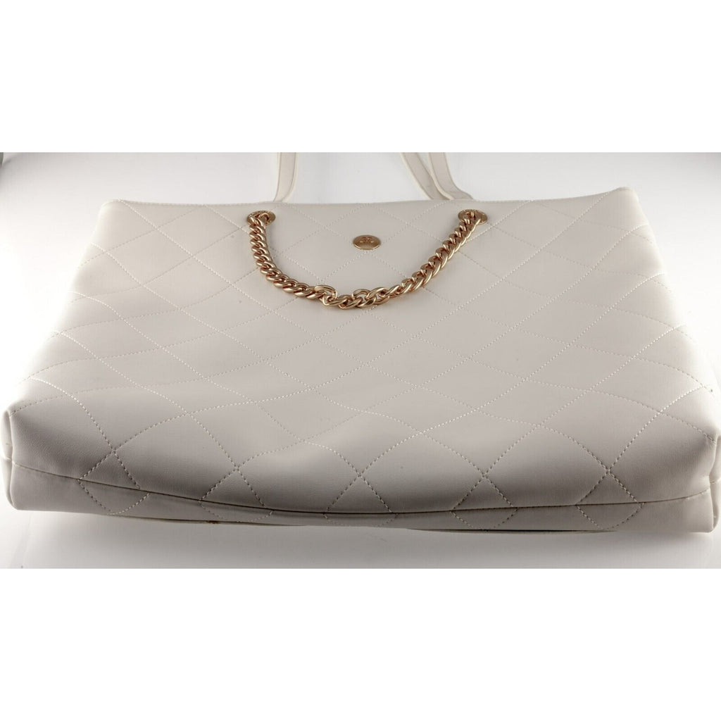 Chanel White Quilted Lambskin 2023 Club Monaco Tote Gold Hardware w/ Card