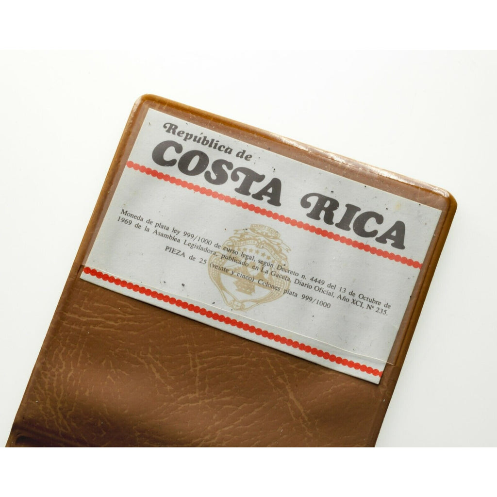 1970 Costa Rica 25 Colones Proof Silver coin w/ Original Pouch KM 194 Very Rare!