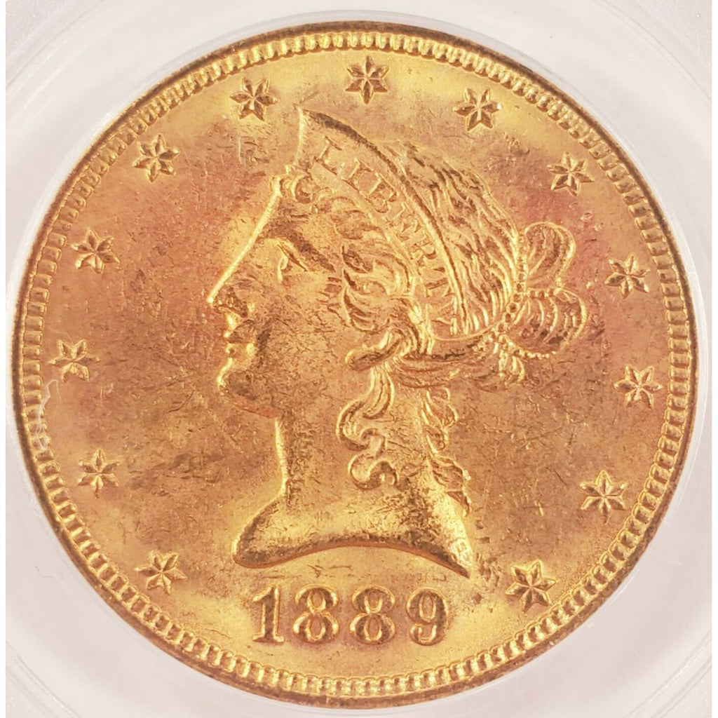 1889-S $10 Gold Liberty Eagle Graded by PCGS as MS-63! Gorgeous Early US Gold!