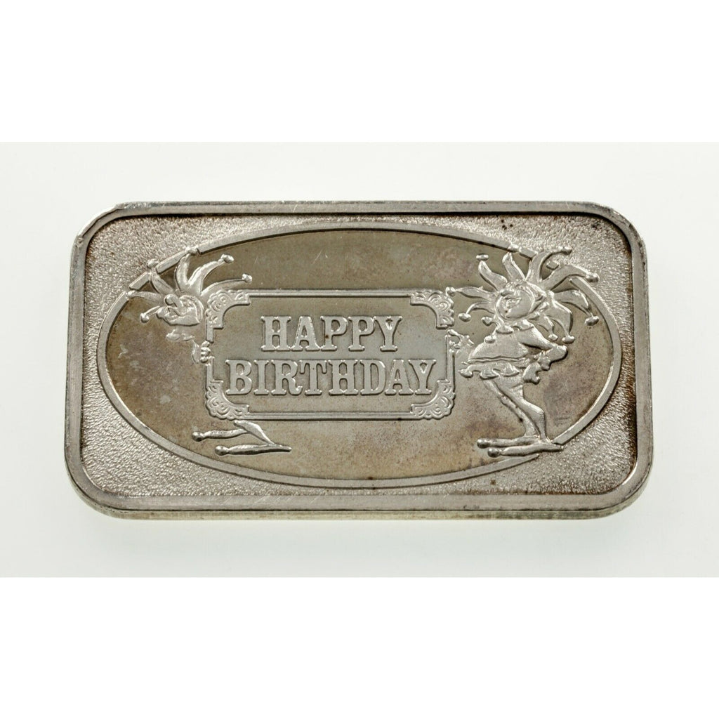 1984-96 Happy Birthday 1 oz Silver Art Bars Collection of 4 Bars