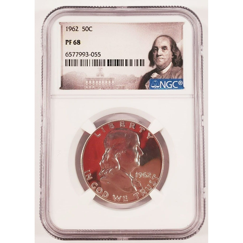 1962 50C Franklin Half Dollar Proof Graded by NGC as PF-68