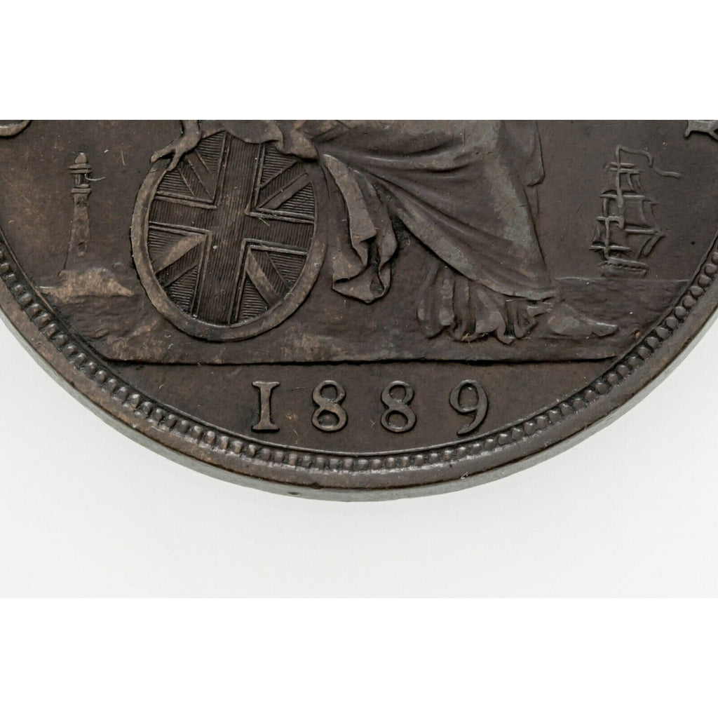 1889 Great Britain Penny in XF Condition Bronze KM #755