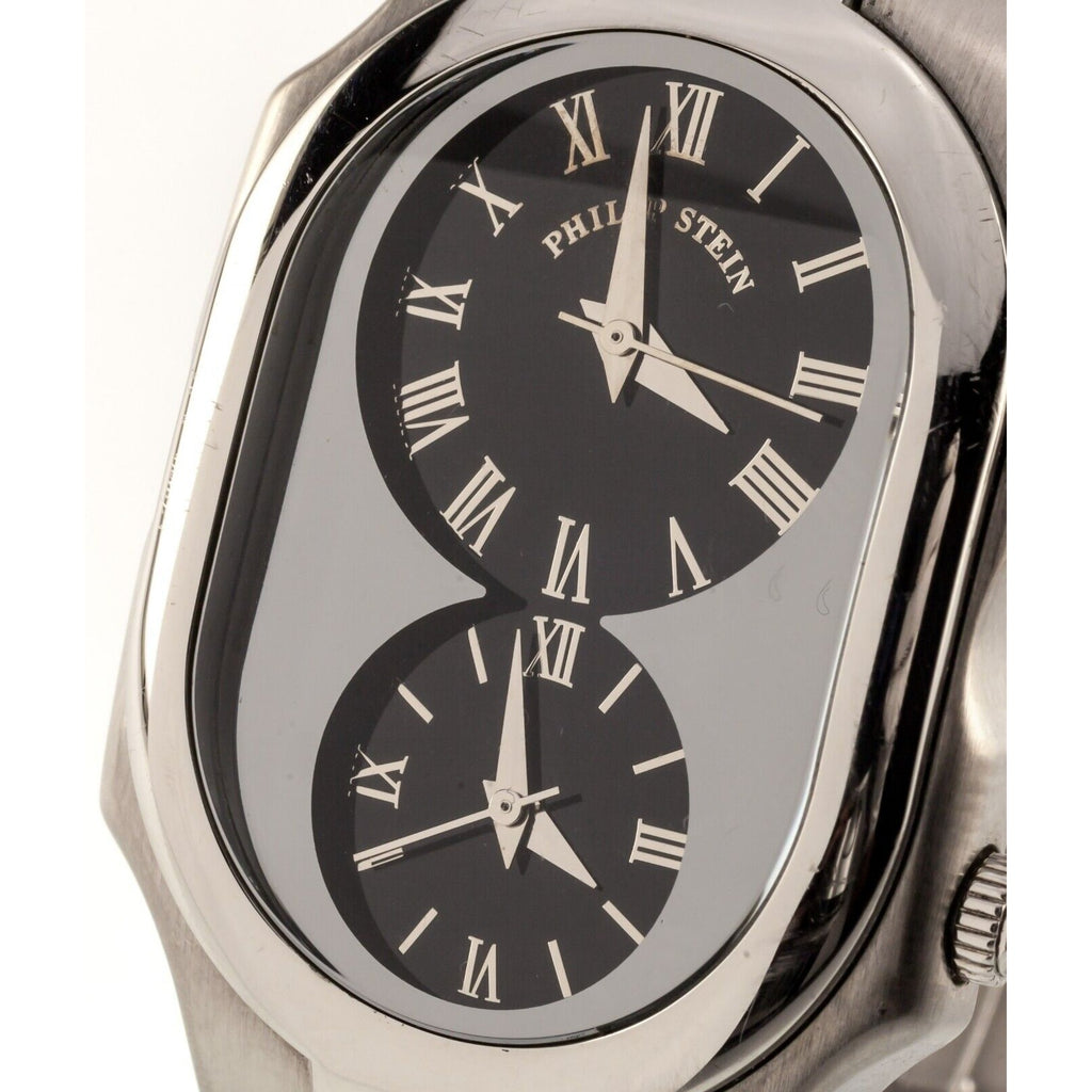 Philip Stein Signature Men's Two-Dial Quartz Time Zone Watch Nice!