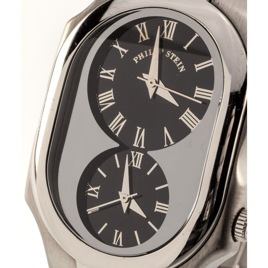 Two Dials Philip Stein Signature Men's Two-Dial Quartz Time Zone Watch Nice ...