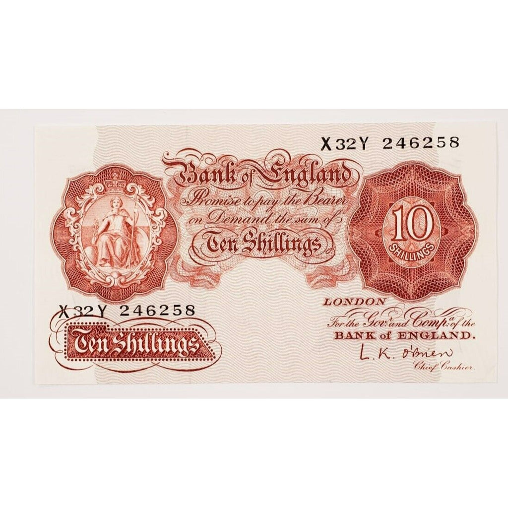 1955 - 60 Great Britain 10 Shillings Note P #368c AU+ Condition