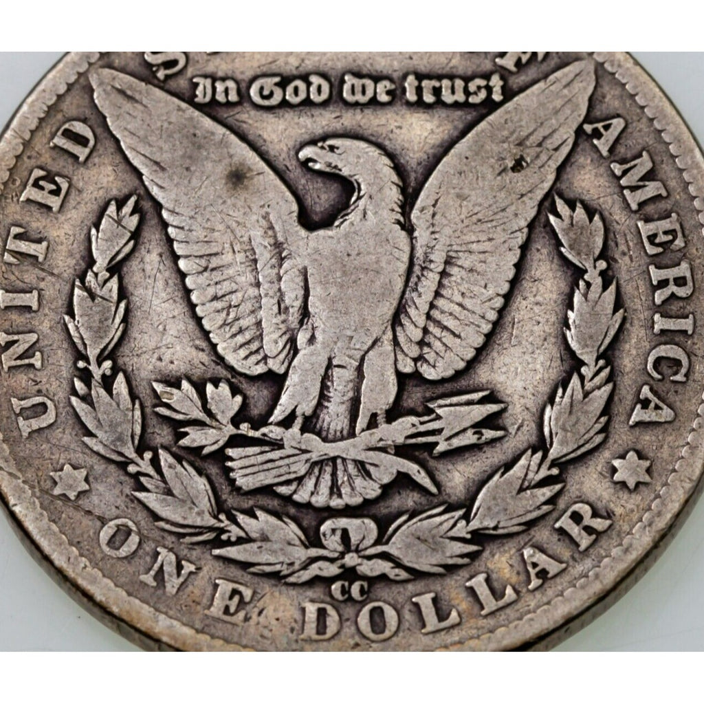 1890-CC $1 Silver Morgan Dollar in Very Good VG Condition, Full Rims