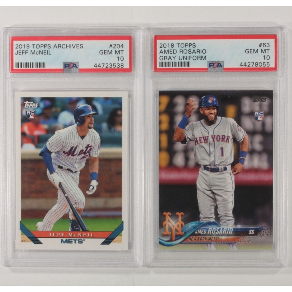 Lot Of 2 PSA 10 2018/2019 Topps Amed Rosario & Jeff McNeil Baseball Cards