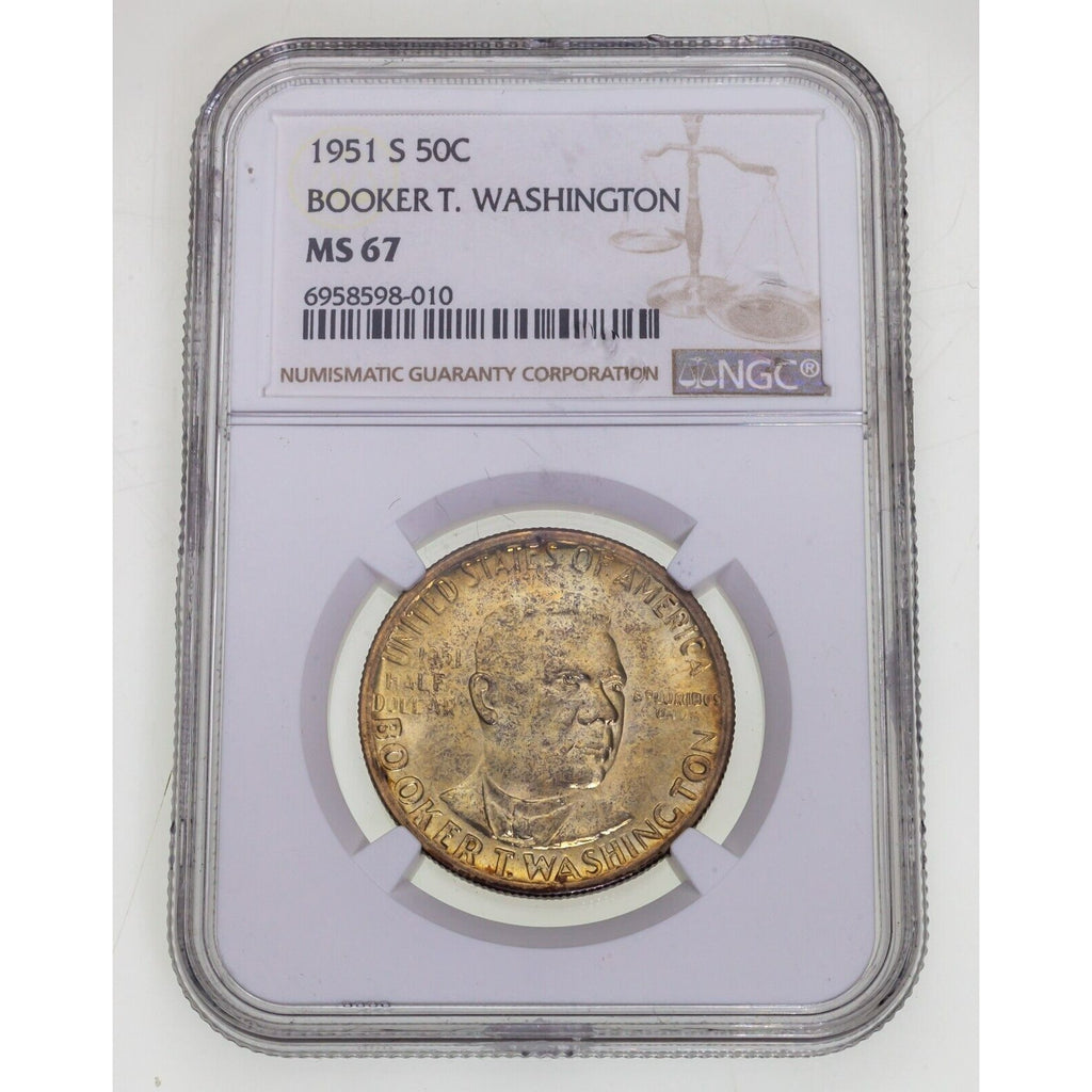 1951-S 50C Booker T. Washington Commemorative Half Dollar NGC MS-67